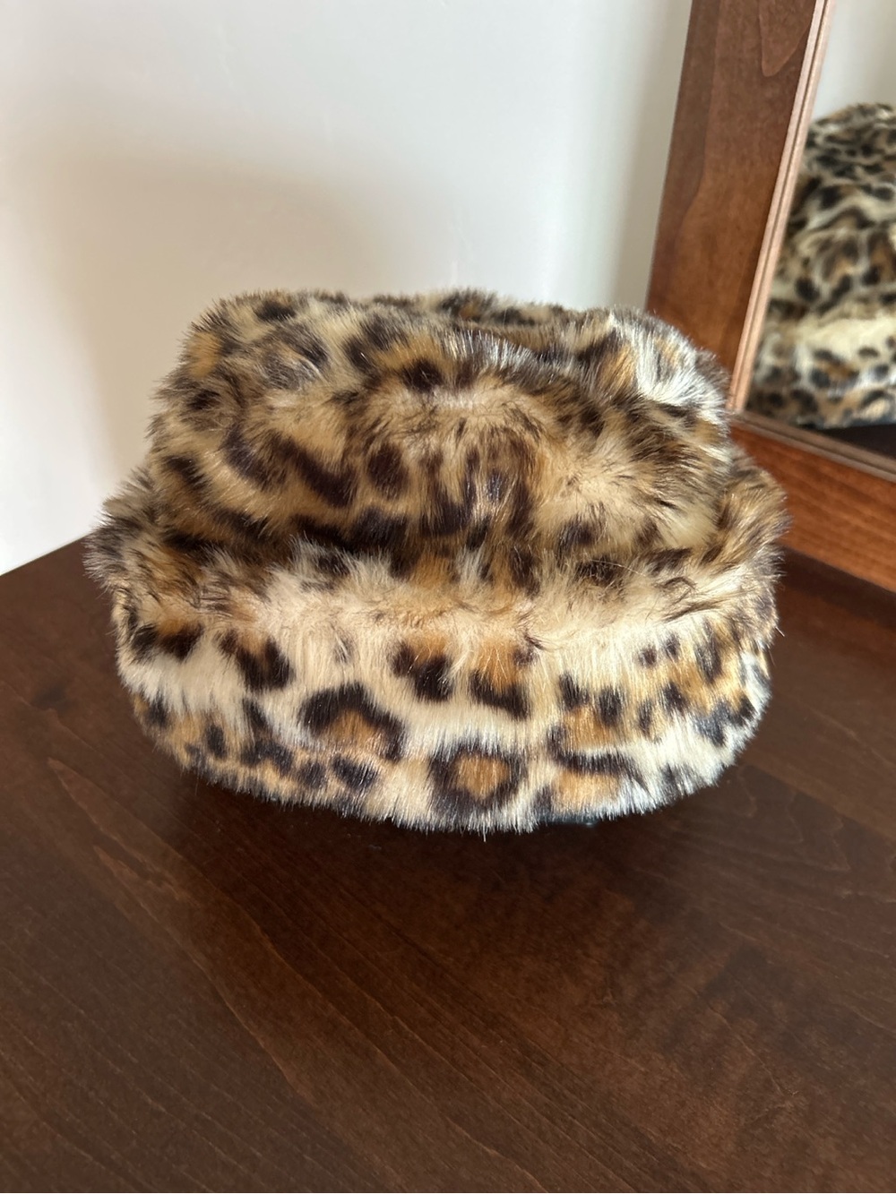 Scala Faux Fur Leopard-Print Hat - Tan, Brown & Black